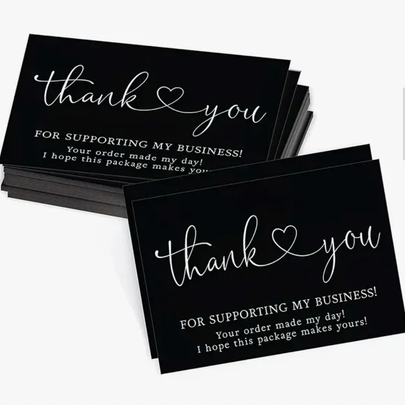 50ct Black Thank You Cards- NIP - Picture 1 of 5